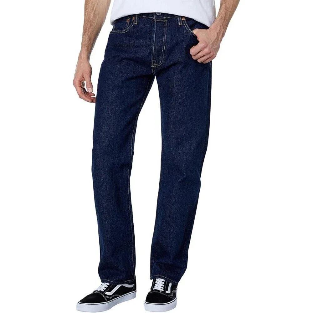 Levi's 501 Original Jeans Men's 34X34 Blue Cotton 5-Pockets Straight Leg RED923
